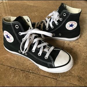 Girls Converse Hi-Tops.  Black, size 3.